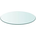 vidaXL Dessus de table ronde en verre trempé 800 mm