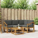 vidaXL Ensemble de canapés d'extérieur 5 Pièces Naturel et Anthracite