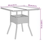 vidaXL Ensemble à manger de jardin et coussins 3 Pièces noir rotin acacia