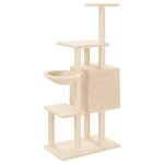 vidaXL Arbre à chat avec griffoirs en sisal Crème 131 cm