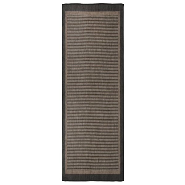 vidaXL Tapis à tissage plat d'extérieur 80x250 cm Marron foncé