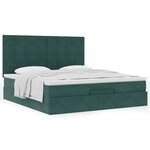 VidaXL Cadre de lit ottoman avec matelas vert foncé 180x200cm velours