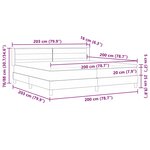 vidaXL Lit Box Spring avec matelas - gris clair - 200 x 200 cm - tissu
