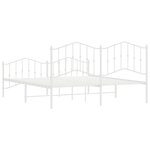 vidaXL Cadre de lit métal sans matelas et pied de lit blanc 183x213 cm