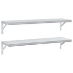 vidaXL Étagères murales 2 Pièces 100x30 cm argenté acier inoxydable