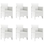 vidaXL Ensemble de salle à manger jardin 7 pièces blanc poly rotin