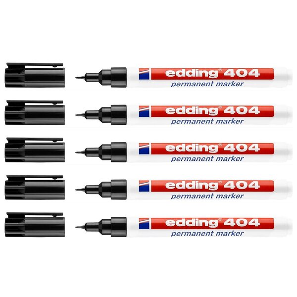 Marqueur Permanent 404 Noir Pointe Ultrafine 0 75 mm x 5 EDDING