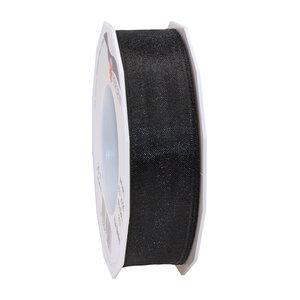 Organza four seasons 25-m-rouleau 25 mm noir laitonné