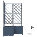 vidaXL Pots de jardin Gris 80 x 80 x 142 cm Acier