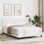 vidaXL Cadre de Lit avec Matelas Blanc 140 x 200 cm Faux cuir