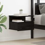 vidaXL Table de nuit flottante chêne noir 40x31x27 cm Bois d'ingénierie