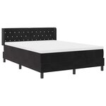 vidaXL Lit à ressorts avec matelas noir 100x200 cm en velours Noir
