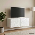 vidaXL Meuble TV mural 59 5 x 41 x 30 cm Blanc brillant