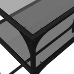 vidaXL Table console avec dessus en verre noir 80x35x81 cm acier