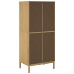 vidaXL Garde-robe FLORO cire marron 77x53x171 cm bois massif de pin