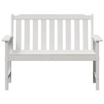 vidaXL Banc de jardin Blanc 120 x 59 x 88 cm HDPE
