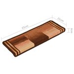 vidaXL Tapis d'escalier autoadhésifs 10 Pièces 65x21x4 cm Marron
