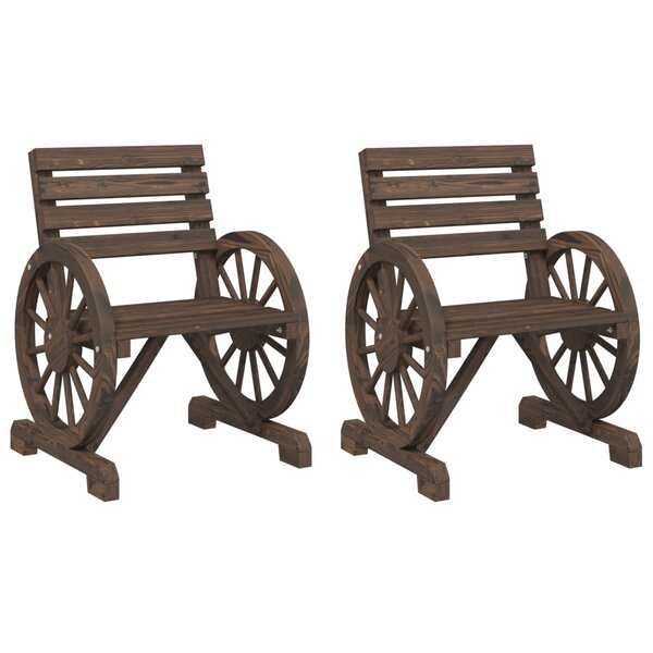 vidaXL Chaises de jardin lot de 2 58x58x78 5 cm bois de sapin massif