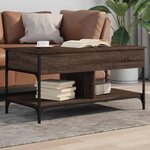 vidaXL Table basse chêne marron 100x50x50cm bois d'ingénierie et métal