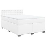 vidaXL Sommier à lattes de lit avec matelas Blanc 160x200cm Similicuir