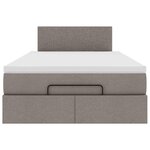 vidaXL Lit ottoman avec matelas et LED Taupe 120x190 cm tissu