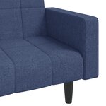 vidaXL Canapé-lit à 2 places avec deux oreillers bleu tissu