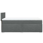 vidaXL Sommier à lattes de lit avec matelas Gris foncé 90x200 cm Tissu