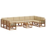 vidaXL Ensemble de canapés d'extérieur 11 Pièces Naturel et Beige