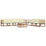 vidaXL Ensemble de canapés d'extérieur 8 Pièces Naturel et Crème