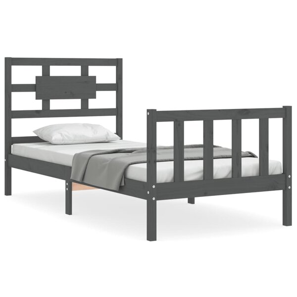 Tête De Lit En Pin Massif VidaXL - Design Classique Gris, Dimensions 96x4x100 Cm, Pour Un Style Rustique Et Apaisant - 4