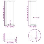 vidaXL Pieds de table console en T  2 pièces  blanc  38 x 25 x (72-73) cm  acier