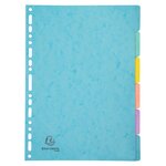 Intercalaires Carte Lustrée 400g/m2 Aquarel 6 Positions - A4 - Couleurs Assorties - Exacompta