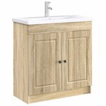 vidaXL Armoire sous évier de salle de bain Chêne Sonoma