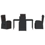 vidaXL Ensemble de salle à manger de jardin 5 pièces avec coussins Noir Rattan Poly