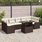 vidaXL Ensemble de canapé de jardin 8 Pièces Marron 100 x 55 x 73 cm