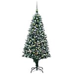 vidaXL Arbre de Noël artificiel pré-éclairé/boules pommes de pin 210cm