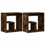 vidaXL Tables d'appoint 2 Pièces chêne fumé 50x30x50 cm bois d'ingénierie