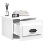 vidaXL Tables de chevet murales 2 Pièces blanc 41 5x36x28 cm