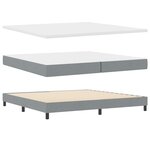 vidaXL Lit à ressort avec matelas & LED Gris clair 200x200 cm Tissu