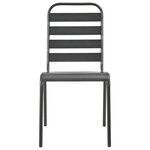 vidaXL Chaises d'extérieur lot de 4 Design à lattes Acier Gris foncé