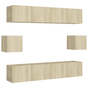 vidaXL Ensemble de meubles TV 6 Pièces Chêne sonoma Bois d'ingénierie
