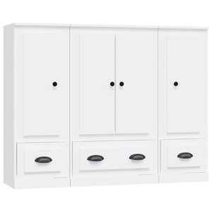 vidaXL Buffets 3 Pièces blanc bois d'ingénierie