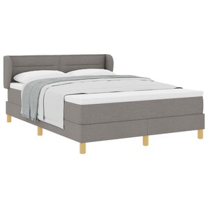 vidaXL Lit à ressorts avec matelas Taupe 140 x 200 cm tissu