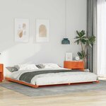 vidaXL Cadre de lit surélevé Marron cire 180 x 220 cm