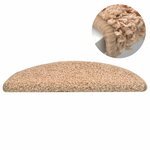 vidaXL Tapis d'escalier 15 pièces 65 x 21 x 4 cm Doré Demi-rond Grand