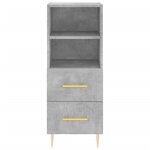 vidaXL Buffet haut Gris béton 34 5x34x180 cm Bois d'ingénierie