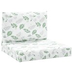 vidaXL Coussins de palette lot de 2 motif de feuilles tissu Oxford