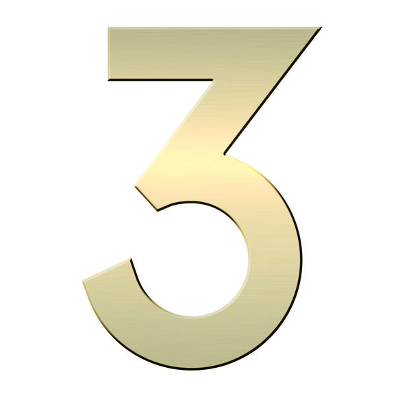 N° 3 en Laiton  adhésif puissant  50 mm x 2 mm