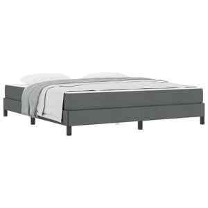 vidaXL Lit à ressorts avec matelas Gris foncé 180 x 200 cm tissu