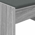 vidaXL Banc d'entrée avec coussin Gris Sonoma 63 x 38 x 40 cm